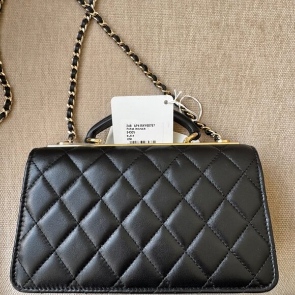 New in Box Chanel Black Mini Flap Handbag with Chain - Picture 11 of 11